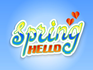 Hello Spring. Hand Lettering 