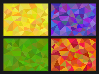 set of polygon blank vector background different colors