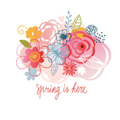 Spring is here, floral illustration
