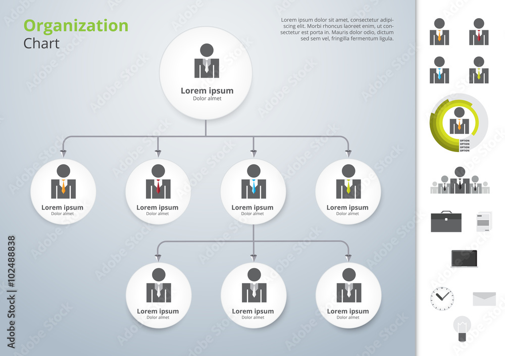 Poster vector modern and simple organization chart template. vector ill