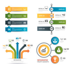 set of infographic templates flat design