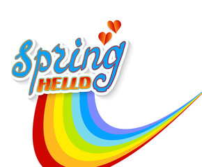 Hello Spring. Hand Lettering 