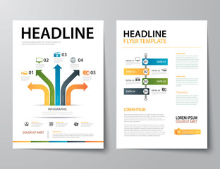 Obraz premium set of business magazine cover , flyer, brochure flat design tem