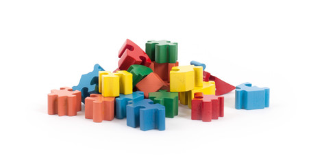 Fototapeta premium Closeup of big jigsaw puzzle pieces