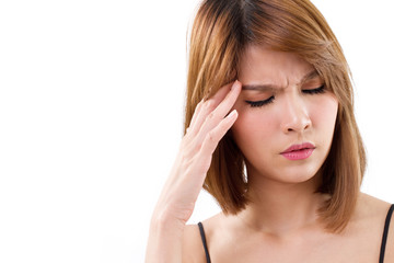 stressed woman suffering from headache