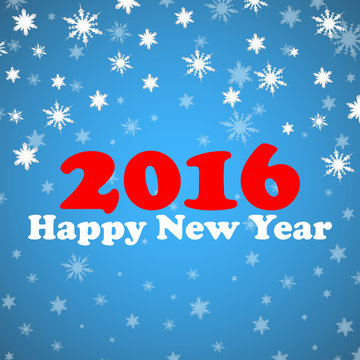 Happy New Year 2016 celebration flyer, banner, poster or invitation with stylish text on snowflakes