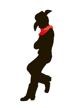 Cowboy silhouette with handkerchief around his neck