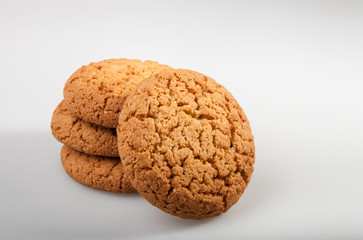 Cookies with texture on a white background in studio