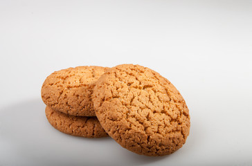 Cookies with texture on a white background in studio