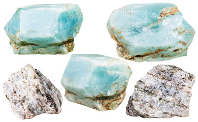 apatite crystals gemstones and rocks isolated