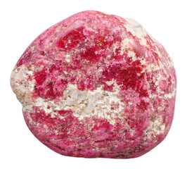 tumbled Thulite (rosaline) gemstone isolated