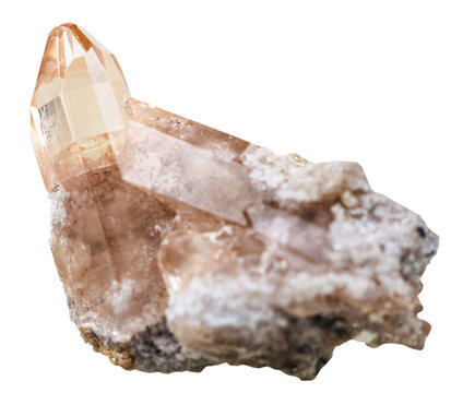 topaz crystal close up isolated on white