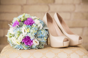 Wedding shoes on the gatherings
