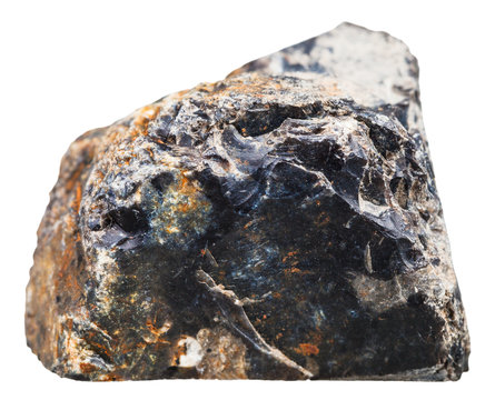 Fototapeta black flint (chert) steone isolated on white