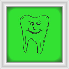 Doodle of a happy tooth
