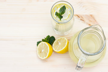 Lemonade with lemon and ginger