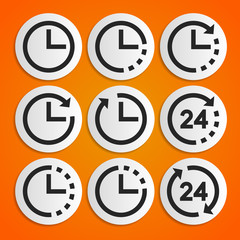 Clocks and time vector icons