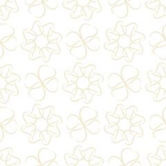 Pattern of light beige leaves or hearts on white background