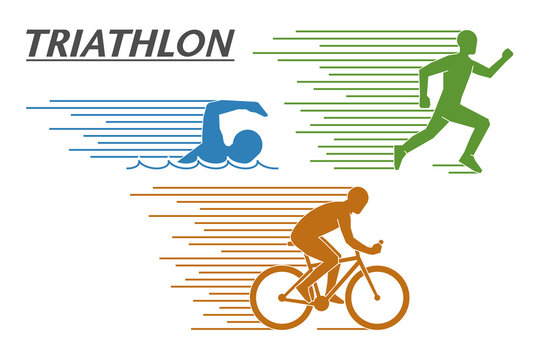 Vector logo triathlon on a white background.