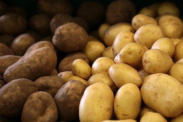 Clean and dirty potatoes
