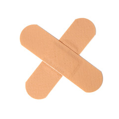 Two crossed bandages