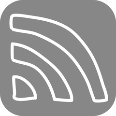 Handgezeichnetes RSS-Icon mit grauem Hintergrund