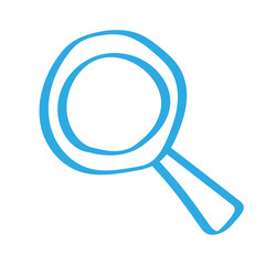 Handgezeichnetes Suchen-Icon in blau