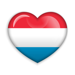  Love Luxembourg.  Flag Heart Glossy Button