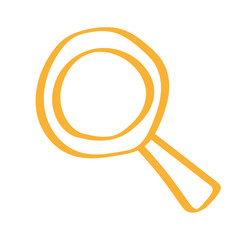Handgezeichnetes Suchen-Icon in orange