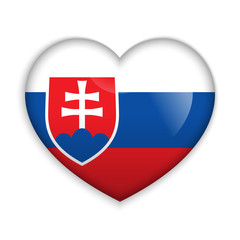 Love Slovakia symbol. Heart flag icon. Vector illustration.