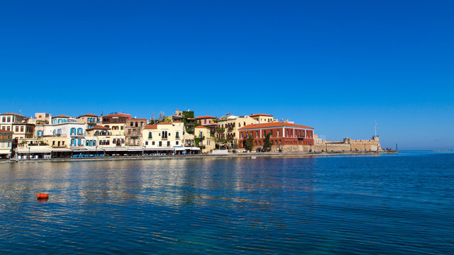 the old town of Chania in Greece, on the coast