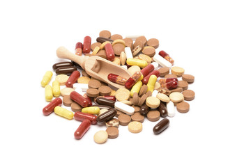 Pills isolated on white background