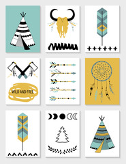 Dream catcher. Set of nine cards.