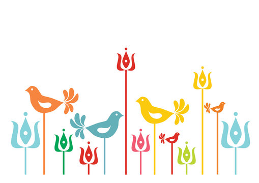 Background with traditional Hungarian floral motif