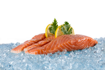 Fresh salmon isolated on white background