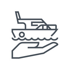 Ship, sailboat insurance icon