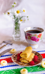 Pancakes with filling.