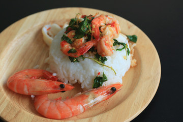 shrimp seafood basil rice