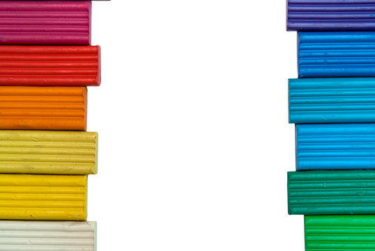 Colorful plasticine isolated on white background
