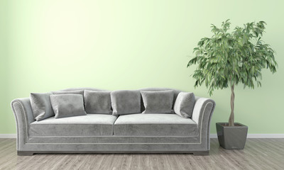 Modern bright interior. 3D render