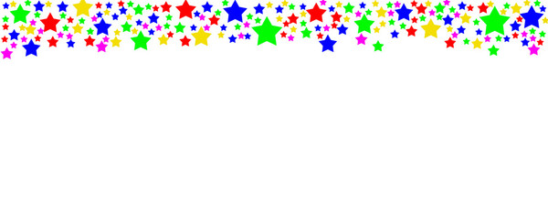 leuchtende Konfettisterne am oberen Bildrand