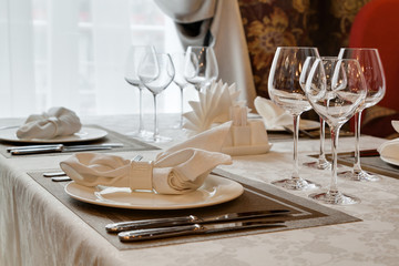  table at restaurant about a window