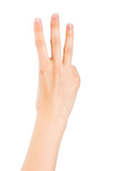 Woman Hand on White Background