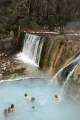 Outdoor hot spring baths Pozar in Pella, Greece