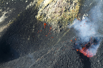 Mount Etna eruption in July 2012