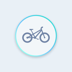 Fat bike round icon, vector illustration