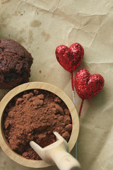 chocolate muffins red heart