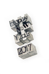 Happy New Year 2017 - caracteres d'imprimerie en plomb 
