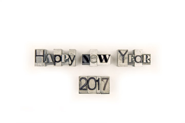 Happy New Year 2017 - caracteres d'imprimerie en plomb 