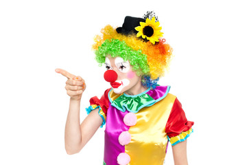 Beautiful young woman as clown